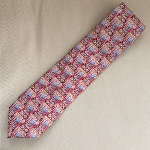Brioni Pink and Blue Geometric Men's Tie